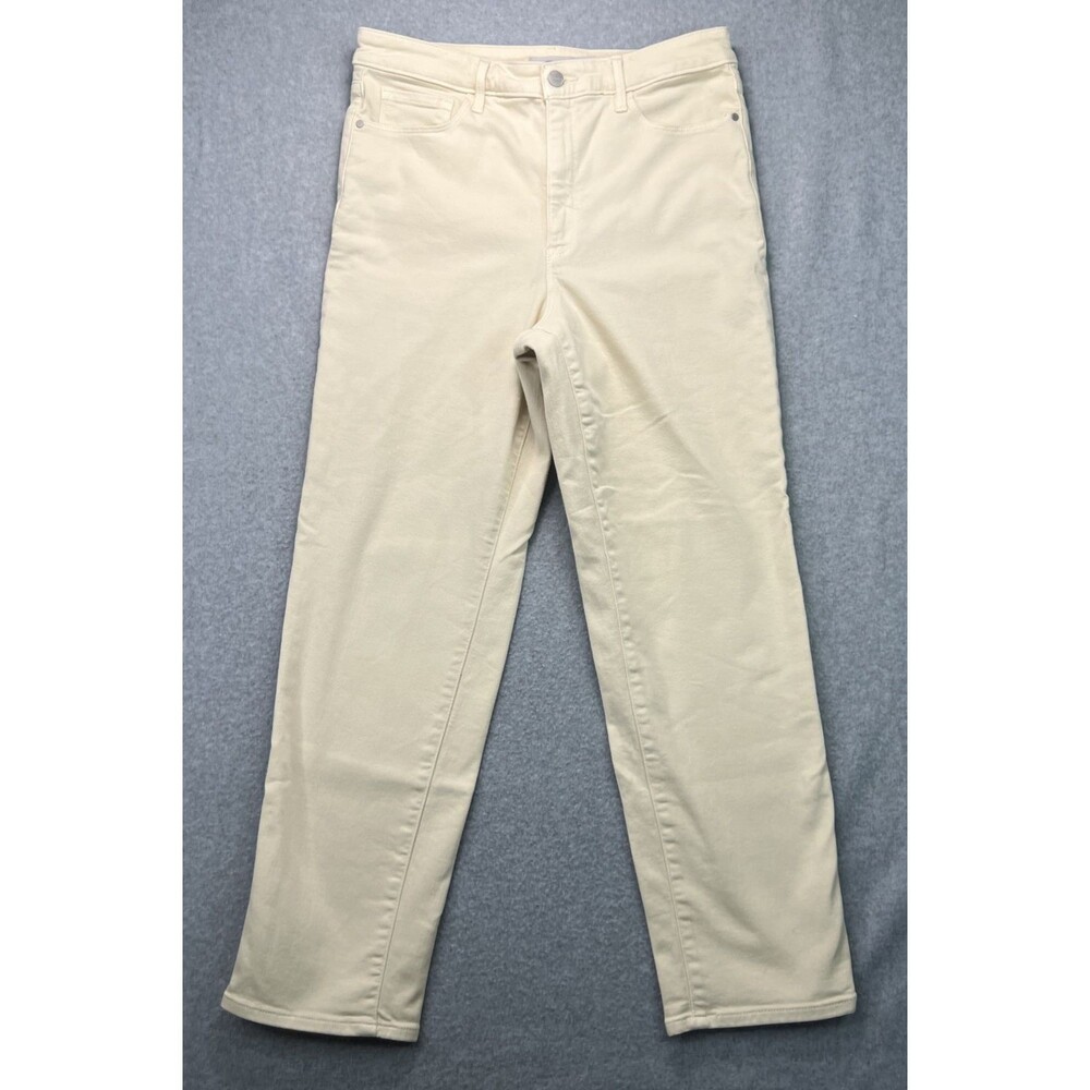 Athleta Flex Straight Leg Ankle Jean 12 Ivory Bone High Rise Sculptek High Rise